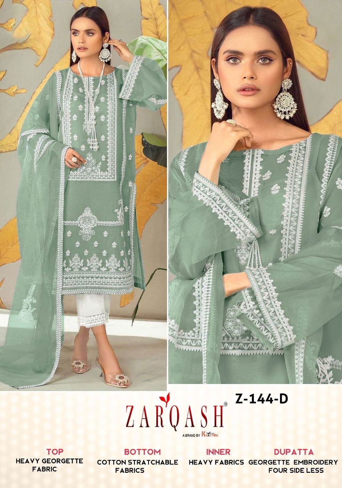 Zarqash Z 144 Readymade Pakistani Suits Catalog
